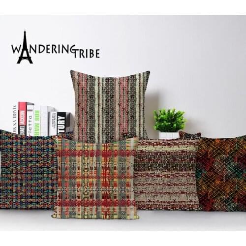 Farmhouse Home Decor Throw Pillows Covers Geometric Polka Dot Striped Plaid Cushion Cover Shabby Chic Linen Pillowcase 45 * 45