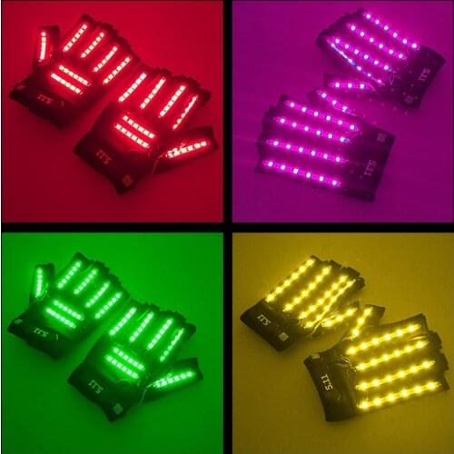 Fluorescent Scary Halloween Cosplay Gloves Rave Party Accessories Neon Super Hero Gloves for Glow Party Supplies