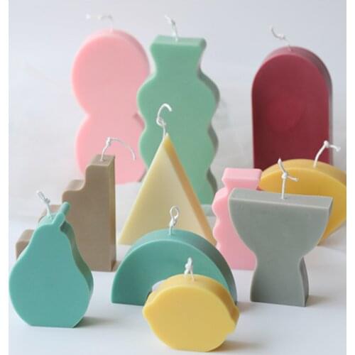 INS Style Geometry Polygon Shape Candle Mold DIY Handmade Soap Making Silicone Mould Aromatherapy Plaster Home Decor Gift