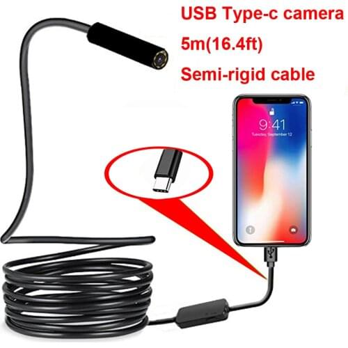 Type-c Android USB Endoscope Camera 7.0mm Hard Cable PC Android Phone Endoscope Pipe Type C Endoscope Inspection Mini Camera