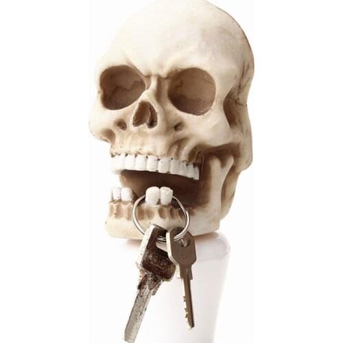 1pc Vintage Wall Mount Key Holder Creative Multifunction Skull Head Shape Wire Storage Organizer Home Decor Accessories