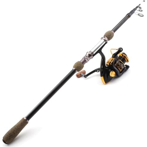 Multifunction Fishing Tackle set 2.1m2.4m 2.7m Carbon Spinning telescopic fishing rod and Spinning Reels