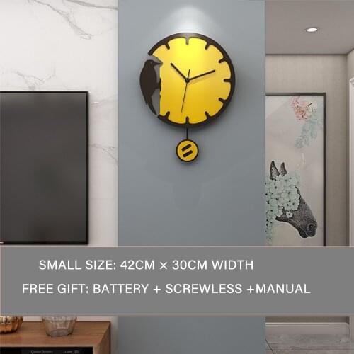 Woodpecker Wall Clock ,Wall Decoration Creative Home European Retro Wooden Wall Clock Watch Creative Size 30X42cm