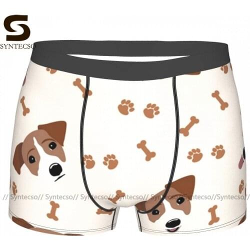 Jack Russell Terrier Underwear Cute Trenky Printed Trunk Polyester Pouch Males Boxer Brief