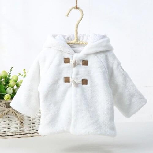 Baby clothes children long sleeves winter warm thick jacket baby lining wool hooded baby outwear filed with cotton winter coat