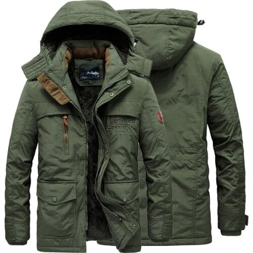 Winter Parkas Jacket Men Fashion Hooded Fur Collar Windbreaker Men Parkas Coats Mid-long Coat Warm Parka Hombre Plus Size 6XL