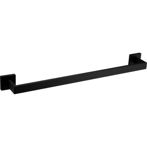 Premium Stainless Steel Towel Bar Black Towel Rack Wall Mounted Towel Rail Towel Rod for Bathroom, Matte Black, 16-Inch