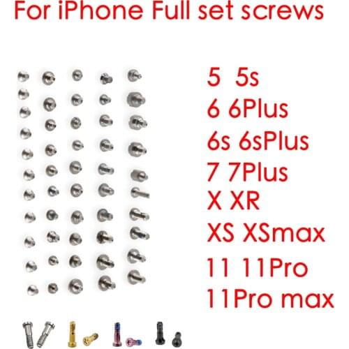 Complete Screw Set Full Screws Kit with 2x bottom screw for iPhone 5 5s 6 6P 6s 6sP 7 7P 8 8 Plus X XR XS max 11 Pro max