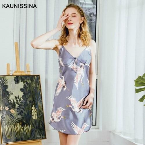 Women Summer Casual Nightgown V-Neck Sleeveless Silk Sleepwear Nightdress Female Sexy Lingerie Night Gown Nightwear Plus Size