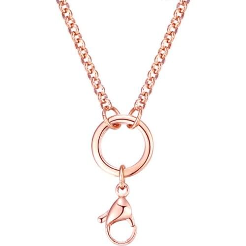 PVD rose gold 316L Stainless steel 3.0mm width rolo necklace for floating glass locket pendant 32