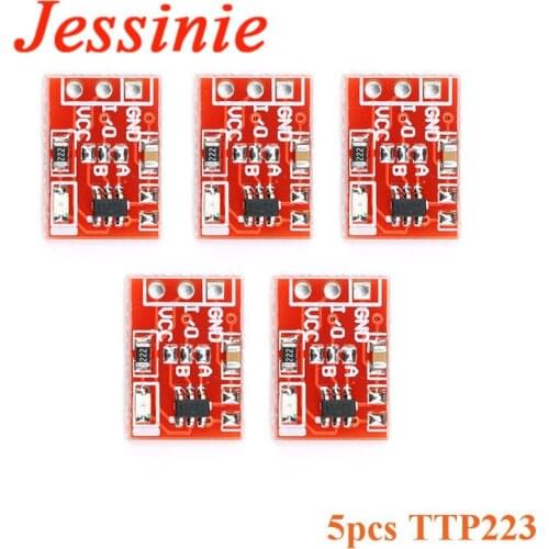 5PCS TTP223 Touch Key Switch Module Touching Button Self-Locking/No-Locking Capacitive Switches Single Channel Reconstruction