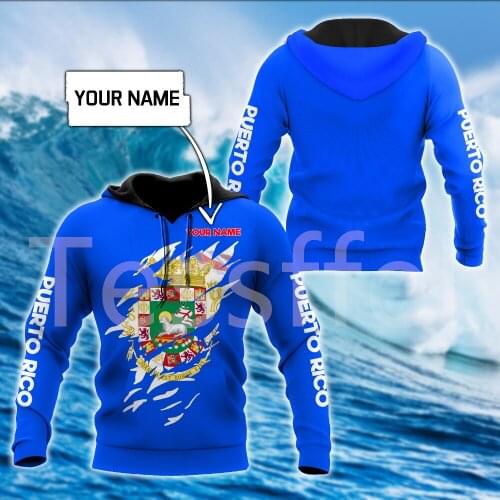 Tessffel Country Flag Puerto Rico Tattoo Emblem 3DPrint Men/Women Harajuku Pullover Casual Funny Hoodies Unisex DropShipping A16