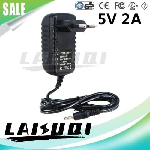 50pcs 5V 2A 2000mA DC3.5mm*1.35mm EU Plug Universal AC/DC Power Adapter Charger Supply 5V2A for Other LAISUQI New Hot Sale