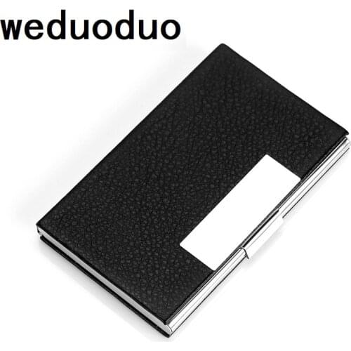 Weduoduo 2019 Aluminum PU Leather Business Credit Card Holder For Women Men Portable ID Name Card Bank Fashion Card holder