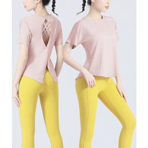 Round Neck Breathable Quick-dry Straps Yoga Shirts for Women 2021 Summer Fashion Running Fitness Training Sexy Cloth