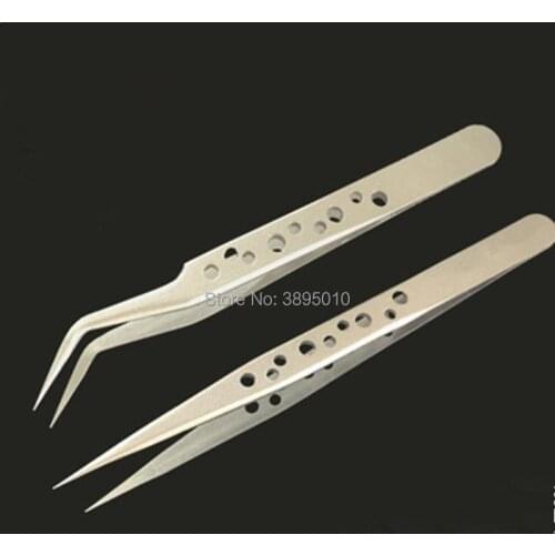 Eyelash High Quality Precision Curved Straight Clip Tweezers Anti-Static False Eyelash Tweezers Tool F1117