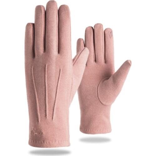Female Autumn Cute Rabbit Cat Embroidery Gloves Cashmere Elastic Driving Gloves Women Rabbit Fur Thin Cycling Warm Gloves D50