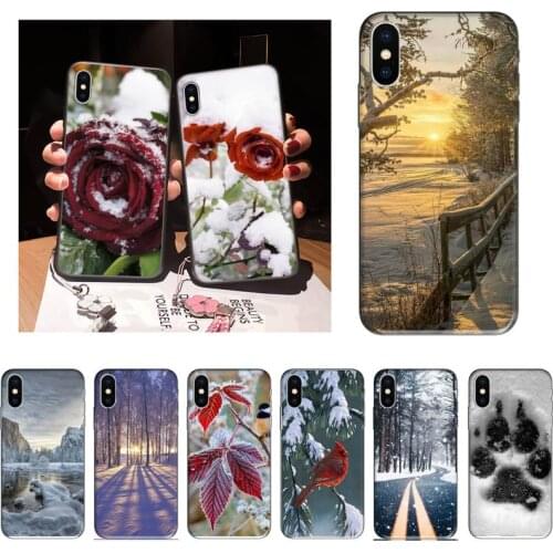 Zororong Landscape Winter Light Snow Printing Phone Case For iPhone 12 Mini 11 Pro XS Max X XR 7 8 Plus