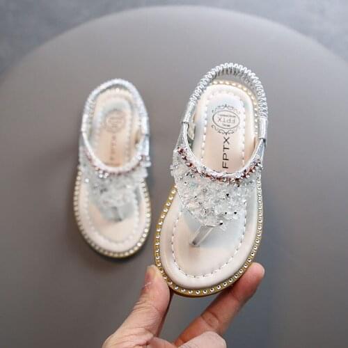 2021 Fashion Girls Sandals Summer Kids Sandals For Baby Girls Toddler Kids Beach Sandals Sequins Girls Princess Shoes 2-6 Year