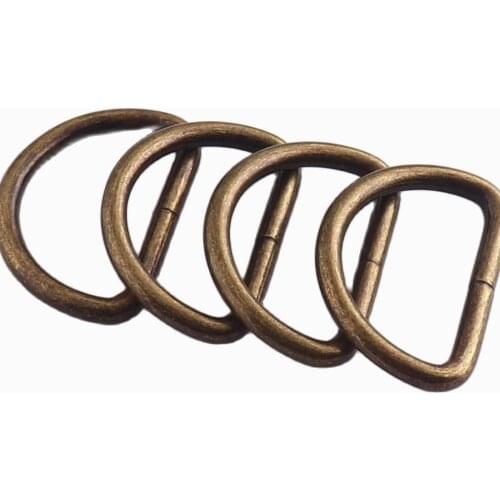 25mm Metal antique bronze D Ring welded Metal Loops Round Formed strap buckle Ring Bag Holder Handbag Purse clasp Making purse