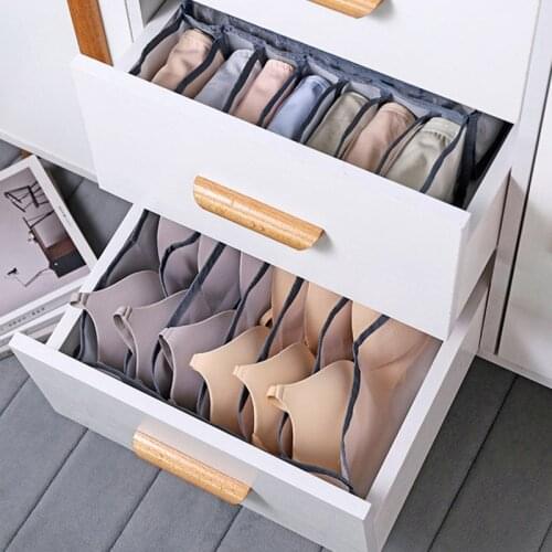 6/7/11 Grids Mesh Fabric Underwear Storage Box Bedroom Storage Bra Sock Cabinet Closet Drawer Compartment Save Space Organizer