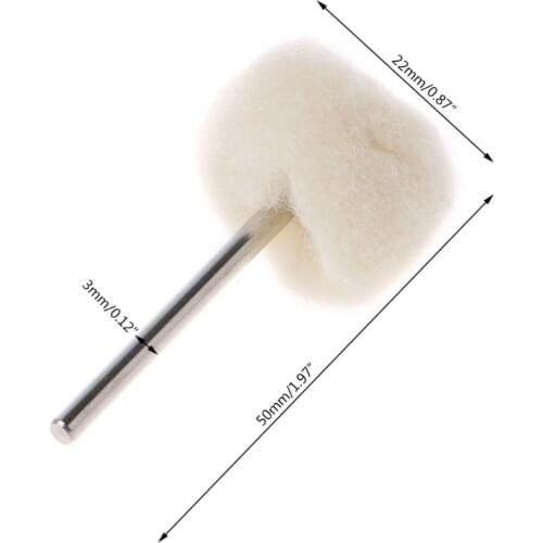 10Pcs Dremel Accessories 1/8" Shank Wool Polishing Head Grinding Jewelry Metals Wheels Felt Brushes for Rotary Tool Accessories