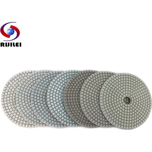 RIJILEI 10PCS/Set 5Inch White Diamond Polishing Pad 125mm Wet Polishing Pads For Stone Concrete Floor Free Shipping HC15