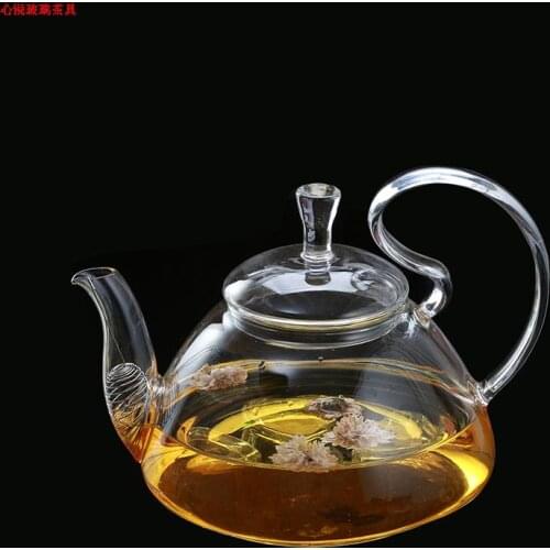 Free shipping Heat Resistant Elegant Glass Teapot/ Infuser Flower/Green Tea Pot 800ml