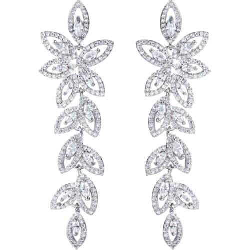 Bettyue New Arrival Shiny Long Earring With Irregular Cubic Zircon Design Hollow Out Style For Women Fashion Jewlery In Dinner