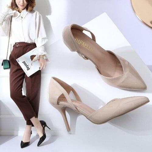 Summer Women Shoes Pointed Toe Pumps Dress High Heels Boat Wedding Tenis Feminino Side with Party Sandals Zapatos Mujer Wedding