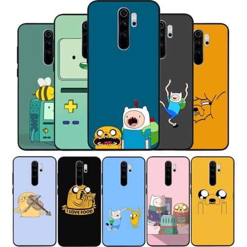 Adventure time black Silicone Phone Case For Redmi note 9 8 7 Pro S 8T 7A Cover