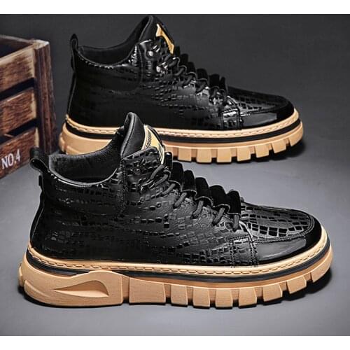 Damyuan Non-Leather Shoes Men Comfortable Sneakers Men Waterproof Non-Slip Outdoor Casual Shoes Tooling Motorcycle Boots 39-44