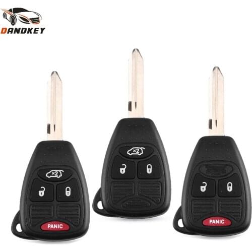 Dandkey 2/3/4 Button Remote Fob Car Key Shell For Chrysler 300 Town Dodge Dakota Durango Charger Jeep Grand Cherokee Key Case