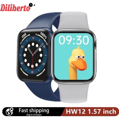 Diliberto IWO HW12 Smart Watch 1.57' Full Touch Screen Heart Rate Monitor Bluetooth Call Music Smartwatch Long Standby Bracelet