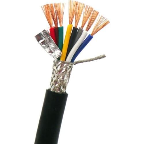 Shielded Wire Sheath Cable 6, 8 Core 1mm² with Pure Oxygen Free Copper Double Shield Signal Control Wire RVVP