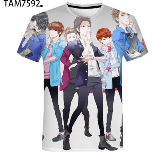 Super Junior Summer New Boys Girls Street Style T-Shirt 3D Korean Version Young Couple Cute Short Sleeve Mans Top Wholesale