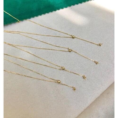 Hot Real AU 750 18K Gold Necklace Mountings Findings Jewelry Mounts Settings Accessories Parts for Pearls Beads Stones
