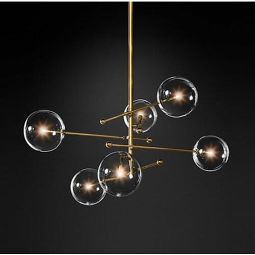Art Decor Chandelier Lighting Modern Bean Glass Ball LED Lamp Creative Hanging Light Fixture/Suspension
