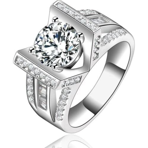 JK Classic Wedding Band Dazzling Shiny Brilliant Crystal CZ Stone Prong Setting Engagement Ring Band For Women Factory Sale