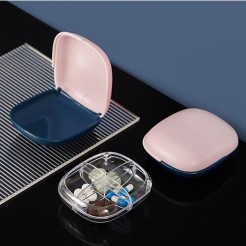 Lightweight High-quality 4 Gird Medicine Tablets Mini Portable Mini Pill Organizer Good Sealing Capacity for Travel