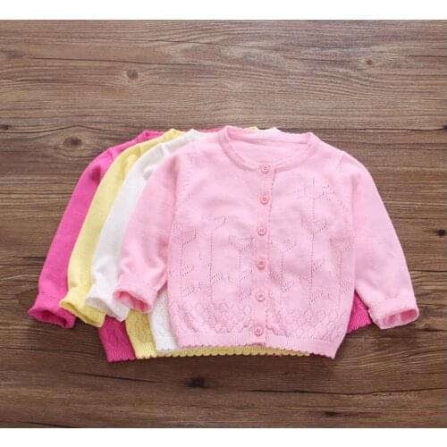New Clothing for Baby Girl Knitted Sweater Spring Summer Toddler Wear Sweaters Newborn Cardigan Kids Air Conditioning Coats 0-2Y
