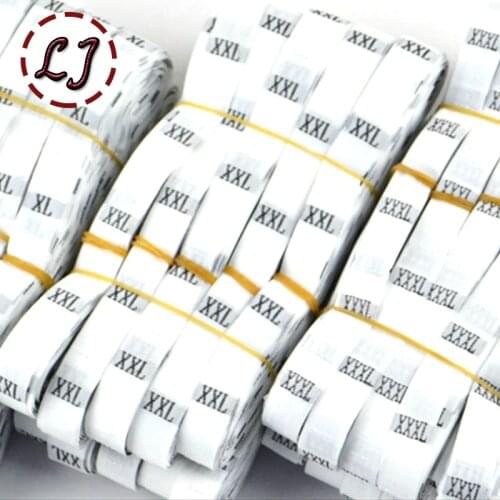 Wholesale 1roll/lot(about 500Pcs) Garment Label Clothing black white Woven Tags Number Printed Size Labels Eco-Friendly BP002