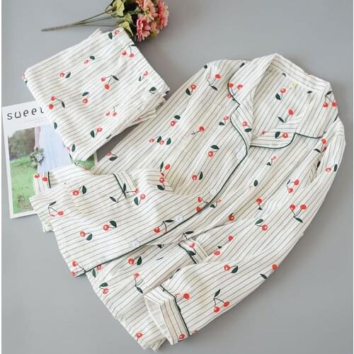 Fdfklak New Cotton Spring Autumn Pregnant Clothing Breast-Feeding Pajamas Set White Print Long Sleeve Maternity Pajamas Set