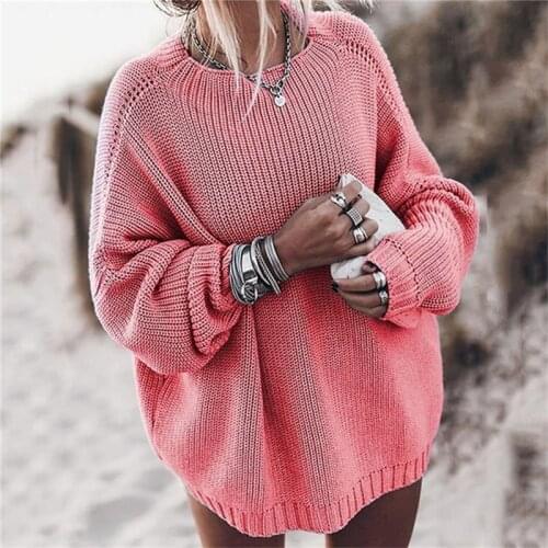 Dropshippers Oversize Sweater Pullover Women Warm Chic Female Loose Knitted Basic Sweaters pull Drop Shipping
