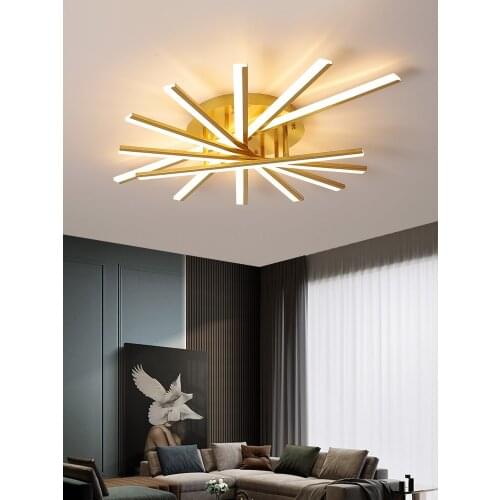 Modern Golden simple Iron Acrylic Ceiling lights Nordic LED Bedroom Ceiling lamps living room Ceiling lighting Creative Spiral