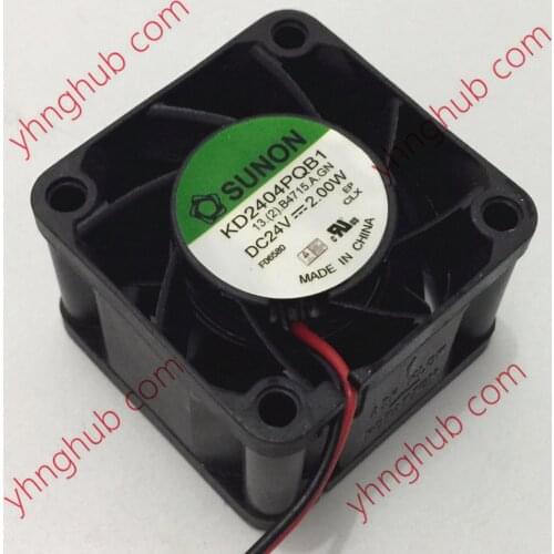 SUNON KD2404PQB1 13.(2).B4715.A.GN DC 24V 2.0W 40x40x28mm 2-wire Server Cooling Fan