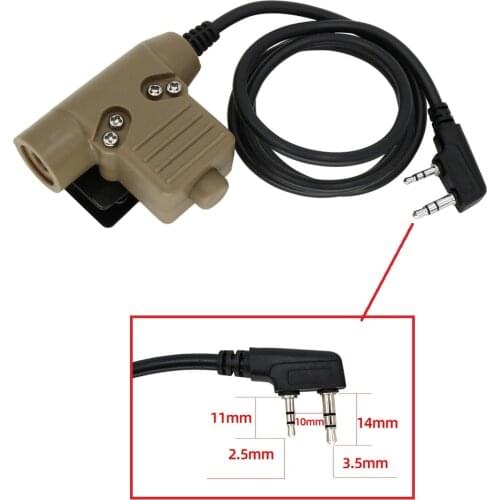 U94 PTT Tactical headset Accessories Military Adapter Plug Push to Talk for Kenwood 2 pin ptt DE