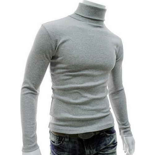 Winter Warm Men Thermal Underwear Long Sleeve Pullover High Neck Turtleneck Stretch Slim Basic T Shirt Jumper Knit Sweater Top