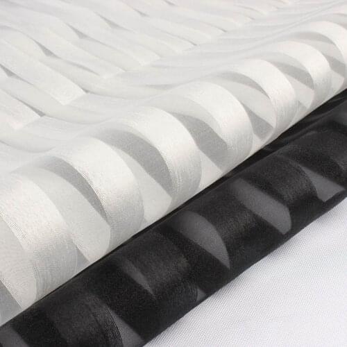 Organza textiles fabric big stripes pattern for dress making 145cm wide by yard