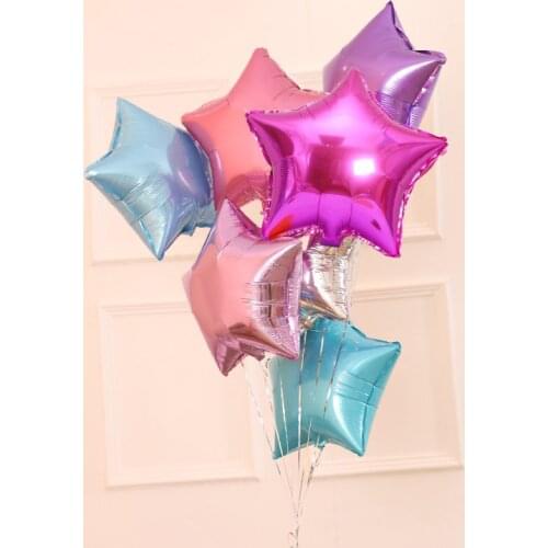 5pcs/set 18inch Star Aluminum Foil Helium Balloons Wedding Birthday Anniversary Party Decoration Baby Shower Inflatable Balloon